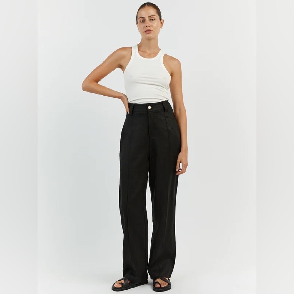 Dissh Black Linen Logan Pants